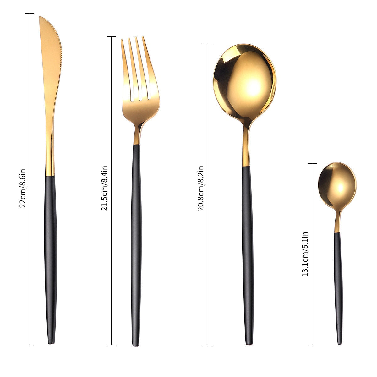Gold Dinnerware Set Stainless - 24 pcs Gold Tableware Set