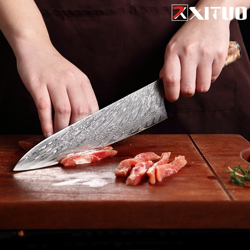 Exclusive! Chef Knife - XITUO Damascus Steel Japanese VG10