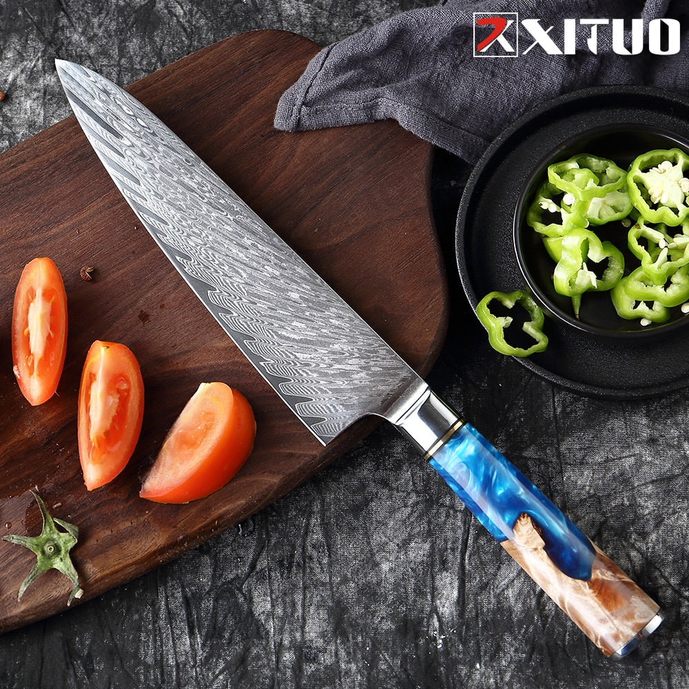 Exclusive! Chef Knife - XITUO Damascus Steel Japanese VG10