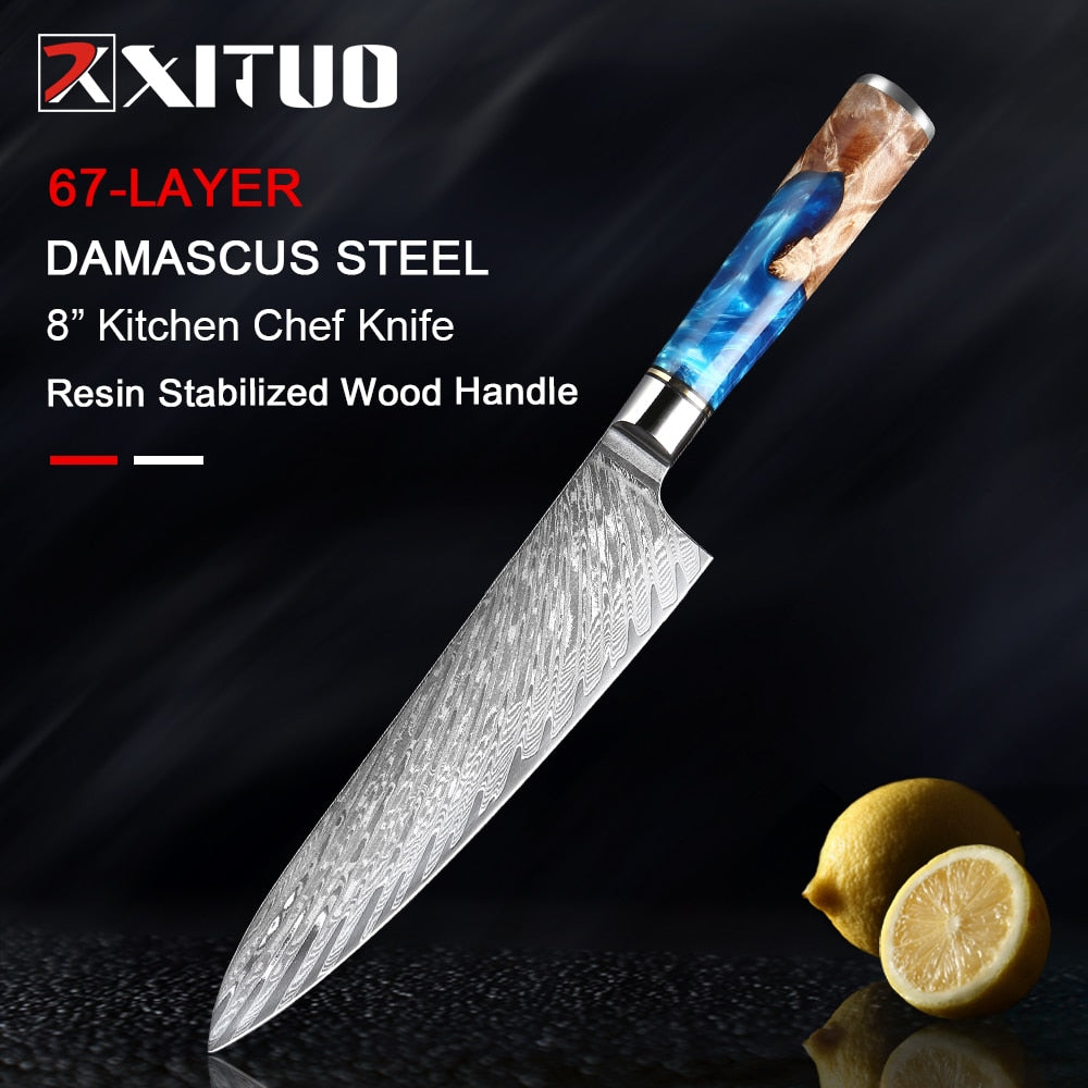 Exclusive! Chef Knife - XITUO Damascus Steel Japanese VG10